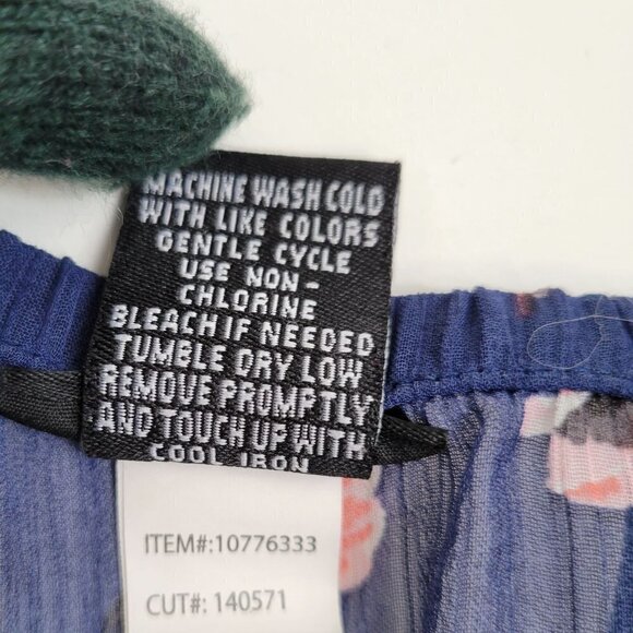 Torrid Blue Pink Floral Sheer Tiered Ruffle Chiffon Banded Cami Tank Blouse 1X - Picture 11 of 12